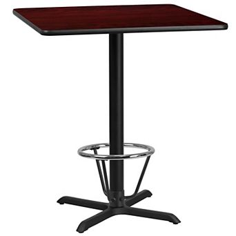 Flash Furniture 36'' Square Laminate Table Top with 30'' x 30'' Bar Height Table Base