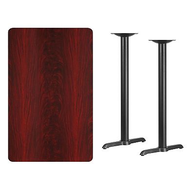 Flash Furniture 30'' x 48'' Rectangular Table Top with 5'' x 22'' Bar Height Table Bases