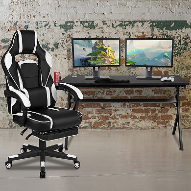 Flash Furniture Gaming Desk Bundle - Cup/Headset Holder/Mouse Pad Top