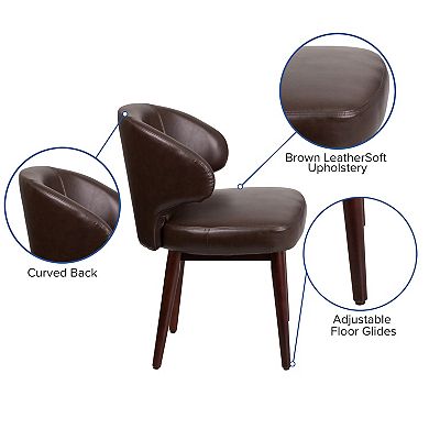 Flash Furniture Side Reception Chair with Wood Legs