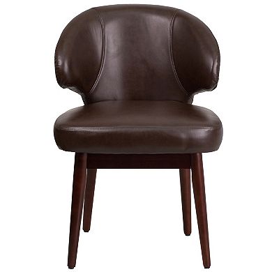 Flash Furniture Side Reception Chair with Wood Legs