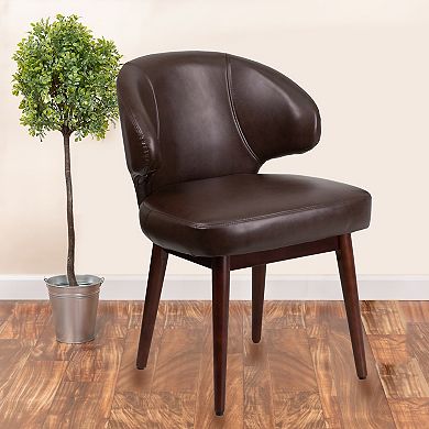 Flash Furniture Side Reception Chair with Wood Legs