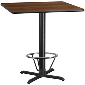 Flash Furniture 42'' Square Laminate Table Top with 33'' x 33'' Bar Height Table Base