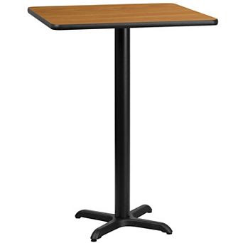 Flash Furniture 24'' Square Laminate Table Top with 22'' x 22'' Bar Height Table Base