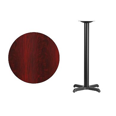 Flash Furniture 30'' Round Laminate Table Top with 22'' x 22'' Bar Height Table Base