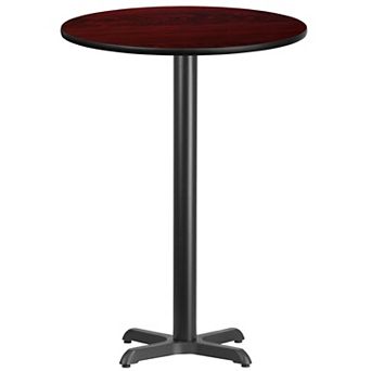 Flash Furniture 30'' Round Laminate Table Top with 22'' x 22'' Bar Height Table Base