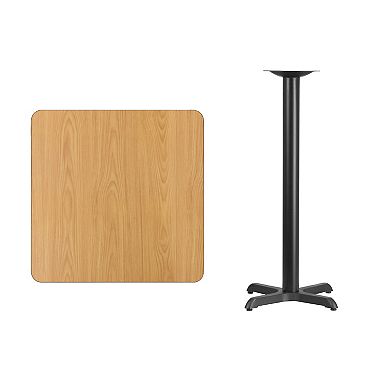 Flash Furniture 30'' Square Laminate Table Top with 22'' x 22'' Bar Height Table Base