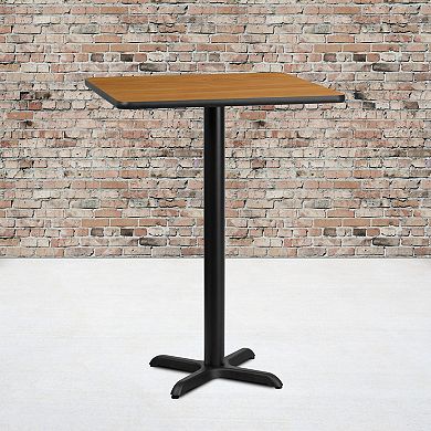 Flash Furniture 30'' Square Laminate Table Top with 22'' x 22'' Bar Height Table Base