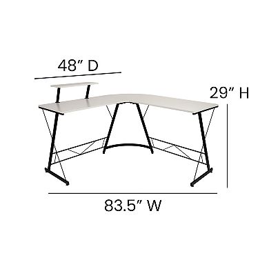 Flash Furniture L-Shaped Computer Desk, Gaming Desk, Home Office Desk