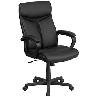 Flash Furniture High Back LeatherSoft Executive Swivel Office Chair w/ Slight Mesh Accent