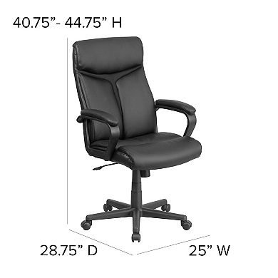 Flash Furniture High Back LeatherSoft Executive Swivel Office Chair w/ Slight Mesh Accent