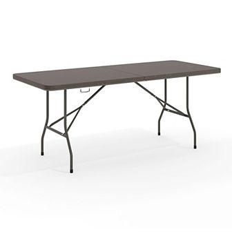 Flash Furniture 30"W x 72"L Bi-Fold Plastic Banquet and Event Folding Table with Carrying Handle