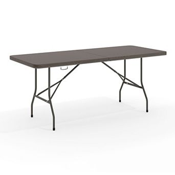 Flash Furniture 30"W x 72"L Bi-Fold Plastic Banquet and Event Folding Table with Carrying Handle