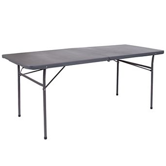 Flash Furniture 30"W x 72"L Bi-Fold Plastic Banquet and Event Folding Table with Carrying Handle
