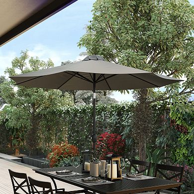 Flash Furniture 9 FT Round Umbrella - 1.5" Diameter Aluminum Pole - Crank and Tilt Function