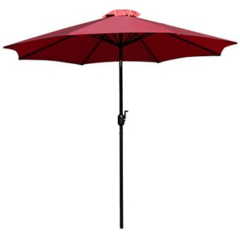 Flash Furniture 9 FT Round Umbrella - 1.5" Diameter Aluminum Pole - Crank and Tilt Function