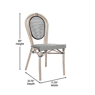 Flash Furniture 2 Pack All-Weather Commercial Paris Chairs with Metal Frames