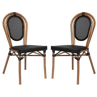 Flash Furniture 2 Pack All-Weather Commercial Paris Chairs with Metal Frames