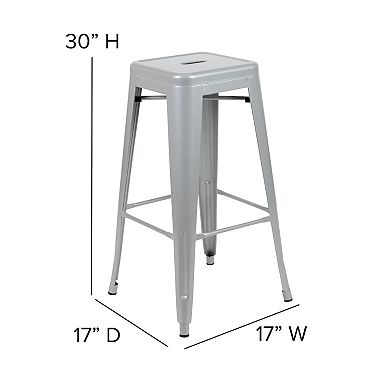 Flash Furniture 4 Pack 30" High Metal Indoor Bar Stool - Stackable Stool