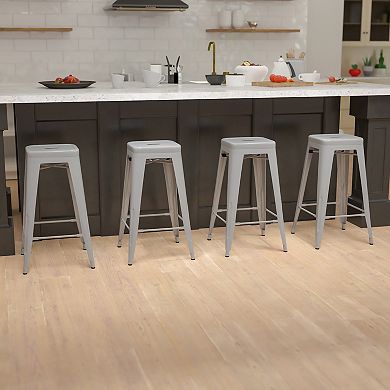 Flash Furniture 4 Pack 30" High Metal Indoor Bar Stool - Stackable Stool
