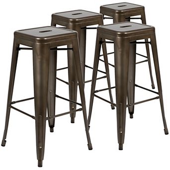 Flash Furniture 4 Pack 30" High Metal Indoor Bar Stool - Stackable Stool