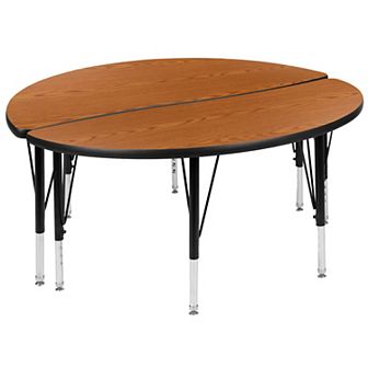 Flash Furniture 2 pc 47.5" Circle Flexible Grey Kids Adjustable Activity Table Set
