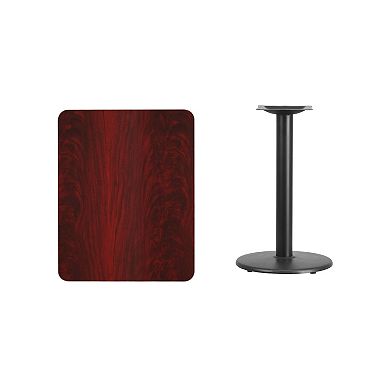 Flash Furniture 24'' x 30'' Rectangular Laminate Table Top with 18'' Round Table Height Base