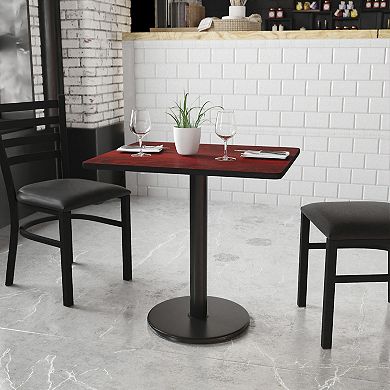 Flash Furniture 24'' x 30'' Rectangular Laminate Table Top with 18'' Round Table Height Base