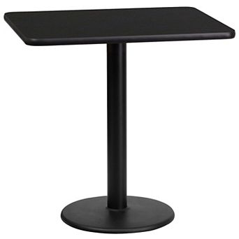 Flash Furniture 24'' x 30'' Rectangular Laminate Table Top with 18'' Round Table Height Base