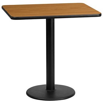 Flash Furniture 24'' x 30'' Rectangular Laminate Table Top with 18'' Round Table Height Base