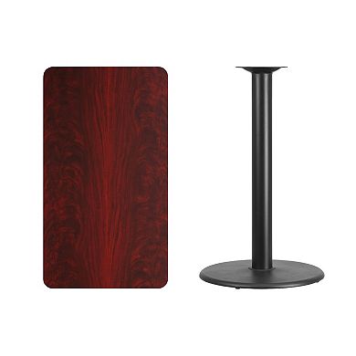 Flash Furniture 24'' x 42'' Rectangular Laminate Table Top with 24'' Round Bar Height Table Base