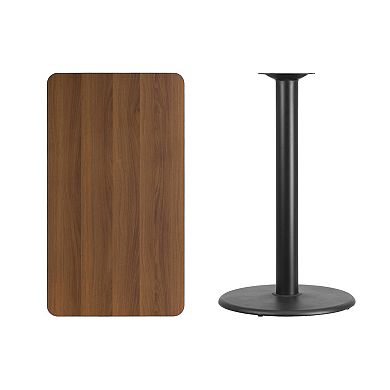 Flash Furniture 24'' x 42'' Rectangular Laminate Table Top with 24'' Round Bar Height Table Base