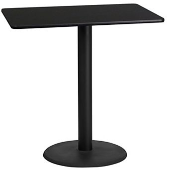Flash Furniture 24'' x 42'' Rectangular Laminate Table Top with 24'' Round Bar Height Table Base