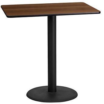 Flash Furniture 24'' x 42'' Rectangular Laminate Table Top with 24'' Round Bar Height Table Base