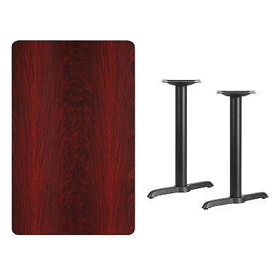 Flash Furniture 30'' x 48'' Rectangular Laminate Table Top with 5'' x 22'' Table Height Bases