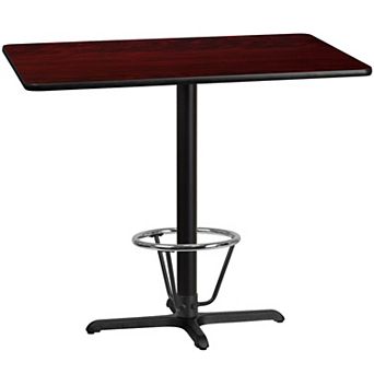Flash Furniture 30'' x 48'' Rectangular Table Top with 23.5'' x 29.5'' Bar Height Table Base