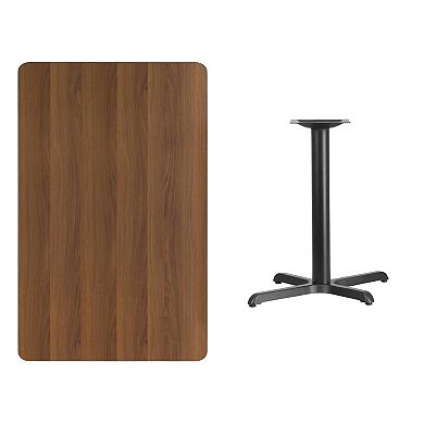 Flash Furniture 30'' x 48'' Rectangular Laminate Table Top with 24'' Round Table Height Base