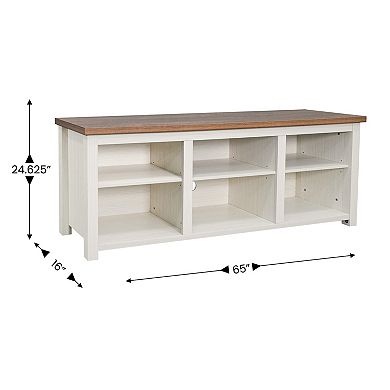 Flash Furniture TV Stand for up to 80" TVs with 6 Open Storage Compartments