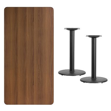 Flash Furniture 30'' x 60'' Rectangular Laminate Table Top with 18'' Round Table Height Bases