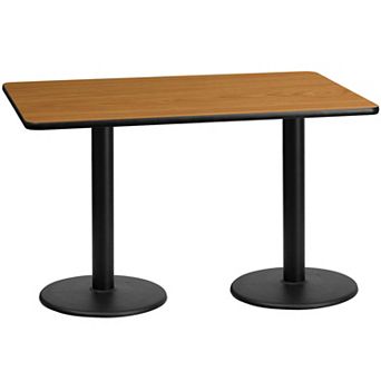 Flash Furniture 30'' x 60'' Rectangular Laminate Table Top with 18'' Round Table Height Bases