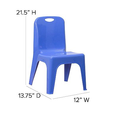 Flash Furniture 4 Pack Plastic Stack School Chair with Carrying Handle and 11" Seat Height