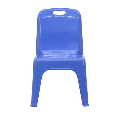 Flash Furniture 4 Pack Plastic Stack School Chair with Carrying Handle and 11" Seat Height