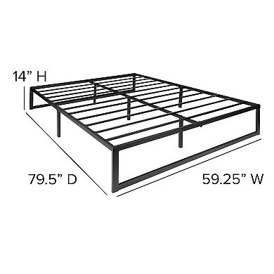 Flash Furniture Platform Bed Frame; Pocket Spring Mattress & Memory Foam Topper