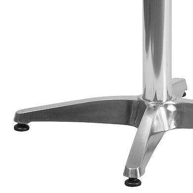 Flash Furniture 31.5" Round Aluminum Smooth Top Indoor-Outdoor Table with Base