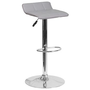 Flash Furniture Contemporary Vinyl Adjustable Height Barstool with Quilted Wave Seat