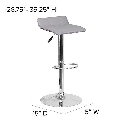 Flash Furniture Contemporary Vinyl Adjustable Height Barstool with Quilted Wave Seat