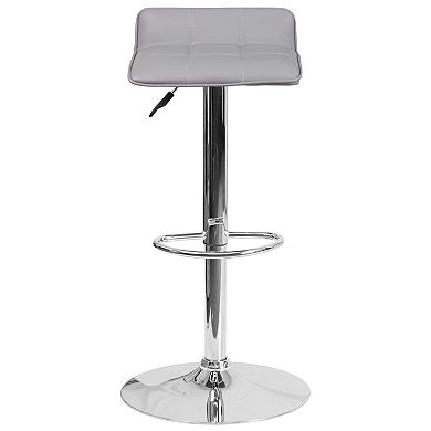 Flash Furniture Contemporary Vinyl Adjustable Height Barstool with Quilted Wave Seat