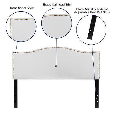 Flash Furniture Arched Upholstered Headboard with Accent Nail Trim