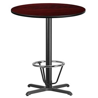 Flash Furniture 36'' Round Laminate Table Top with 30'' x 30'' Bar Height Table Base