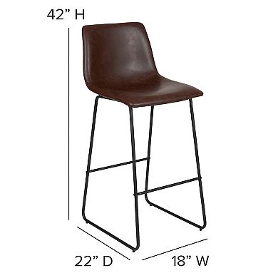 Flash Furniture 30 inch LeatherSoft Bar Height Barstools, Set of 2